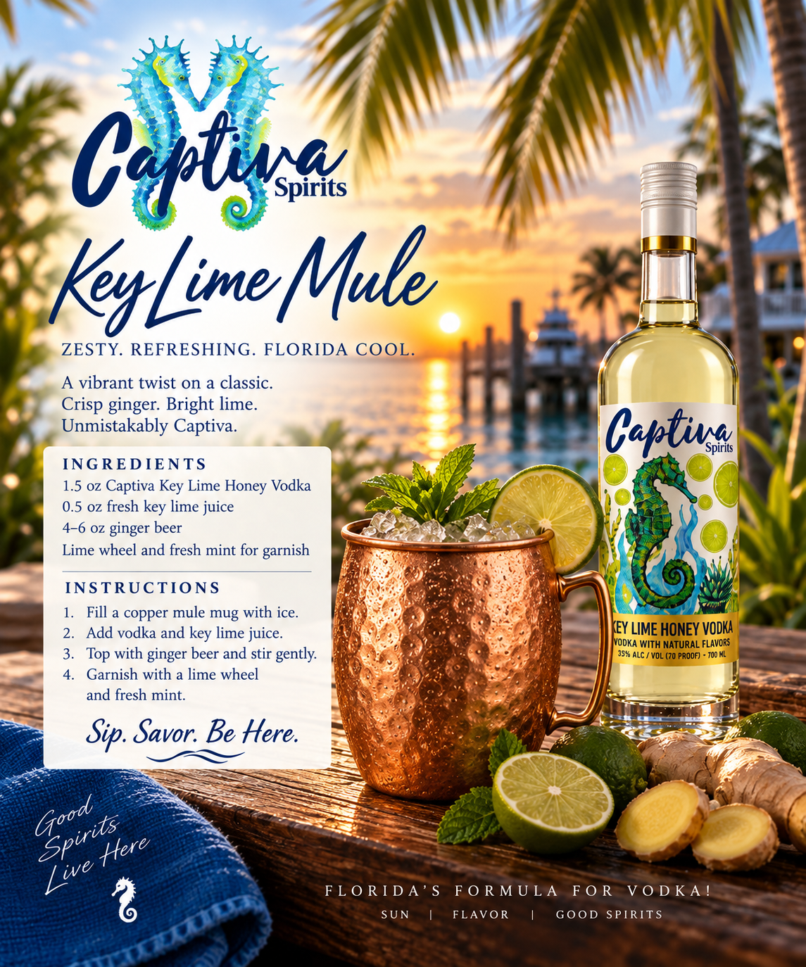 Corrected Captiva cocktail creative with authentic bottle proportions