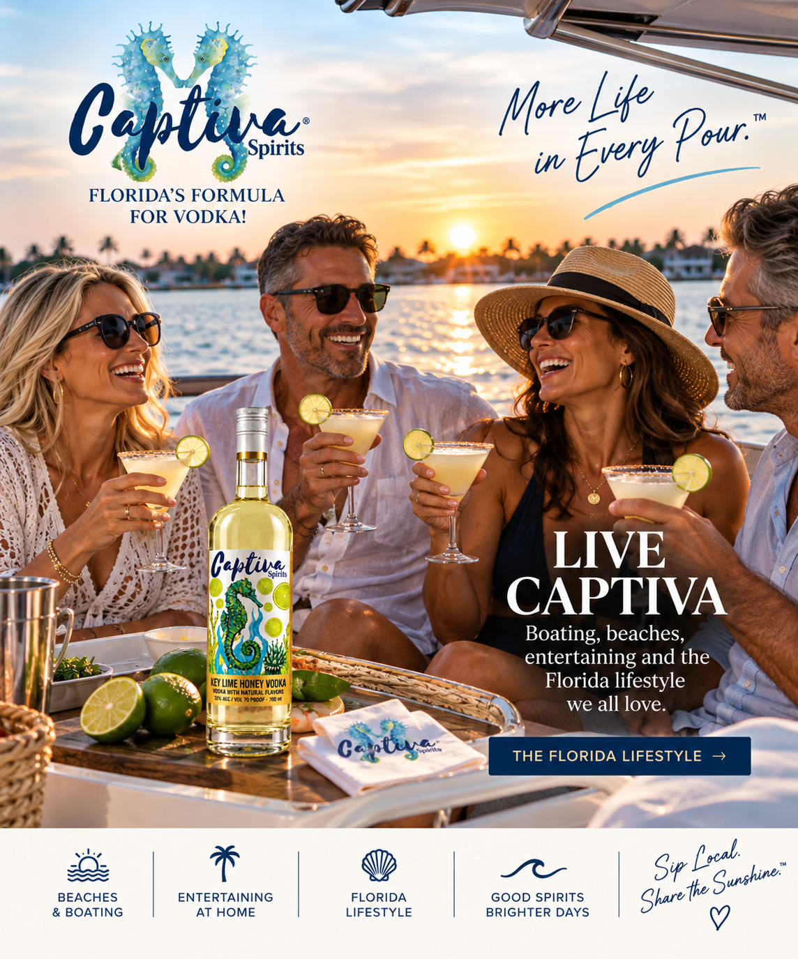 Find Captiva retail lifestyle scene with Captiva Key Lime Honey Vodka.