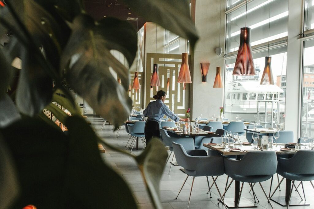 Upscale restaurant hospitality dining scene