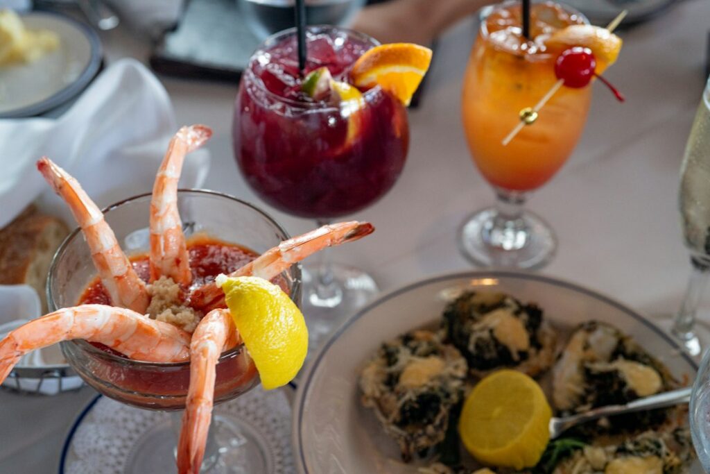 Upscale seafood and cocktail dining scene
